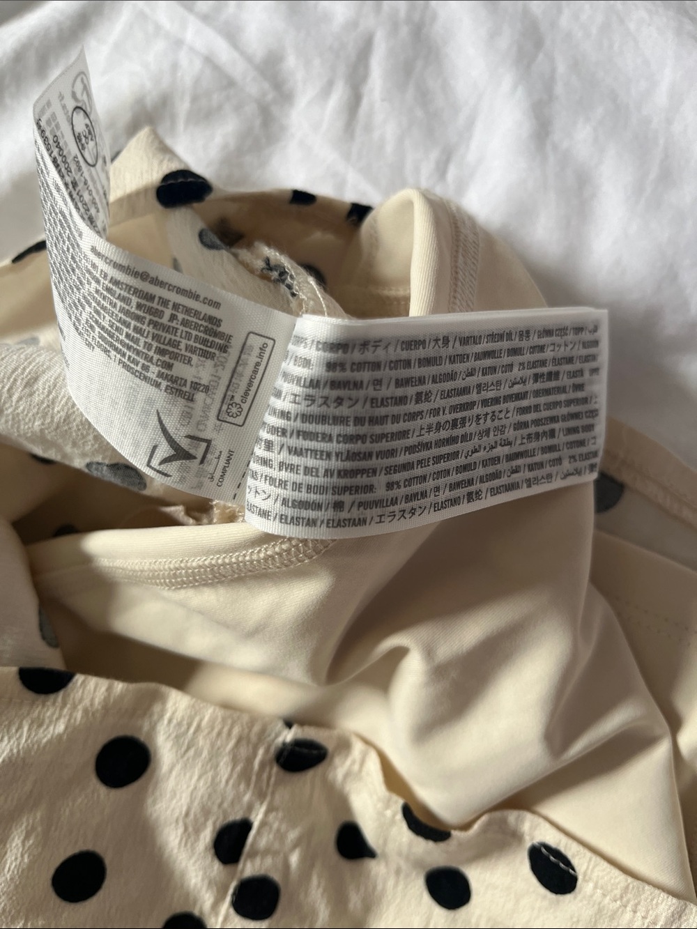 Abercrombie & Fitch Bra-free Everyday Skort mini dress in White Polka Dot - Picture 7 of 10